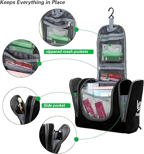 Miniatura 7 de bago Neceser de viaje impermeable grande para baño y bolsa de viaje para organizador de artículos de tocador, Púrpura, Equipaje