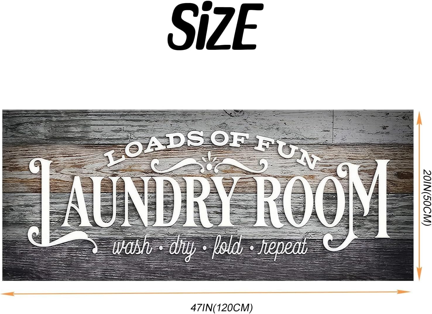 ANNA QUEEN Laundry Room Rug 20x47 Inch – Loads of Fun Rustic Wood Style Non Slip Runner Mat for Laundry Room, Kitchen, Entryway and Hallway Decor