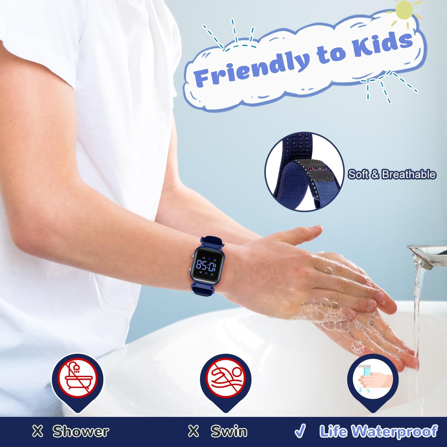 L LAVAREDO Kids Digital Watches for Boys Girls,Sport Watch with Pedometer Stopwatch Vibration Alarm Nylon Band for Ages 5-13,No App Fitness Tracker Watch for Kids Teens Birthday Christmas Gifts