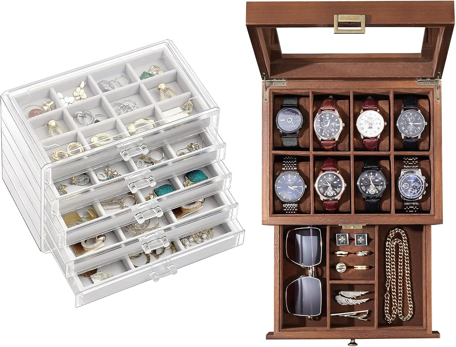 ProCase Jewelry Box Bundle with Wooden Watch Case