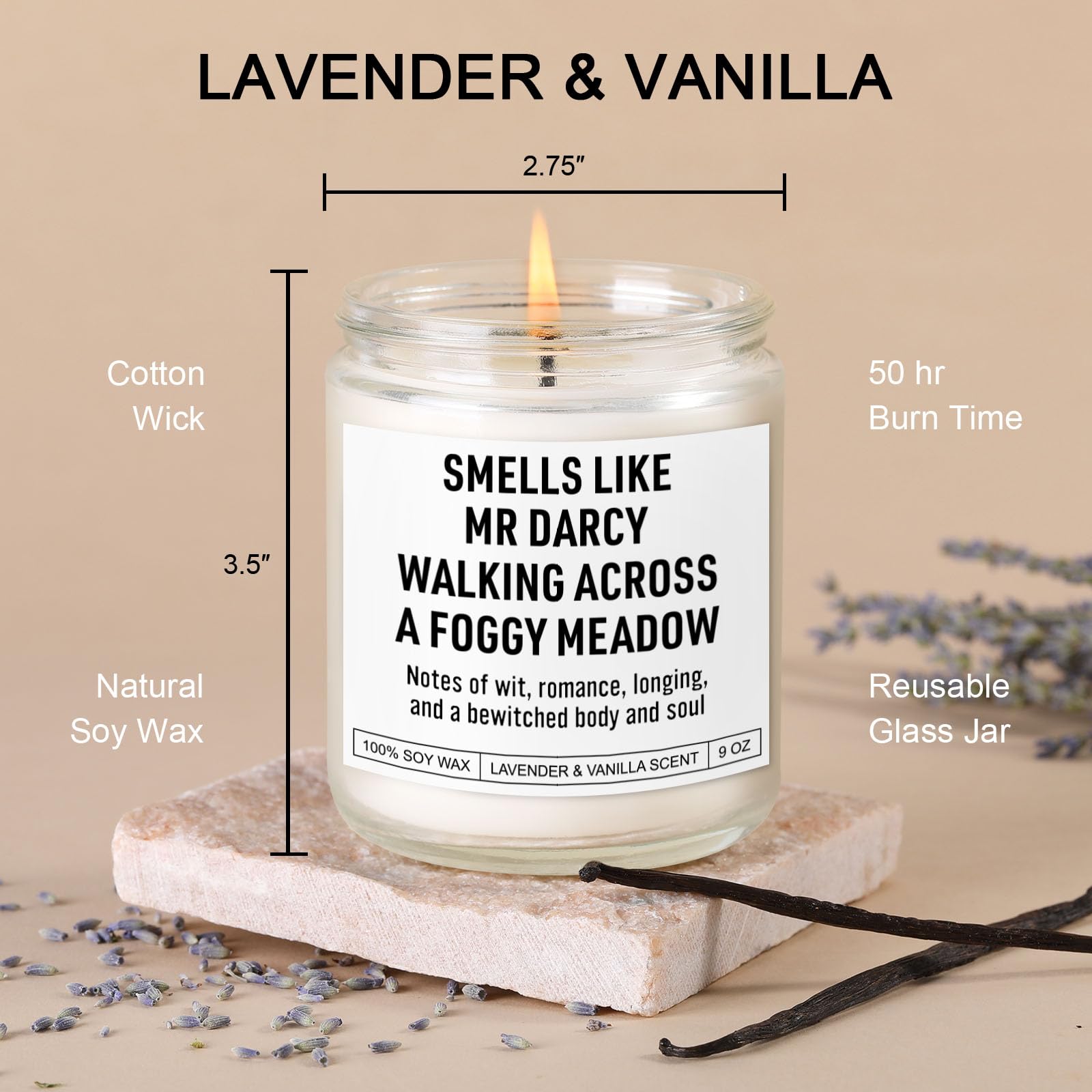 Mr Darcy Reading Candle, Pride and Prejudice Gifts, Bookish Merch & Decor, Jane Austen Gifts, Funny Mothers Day, Birthday, Literary Presents for Classic Literature Book Lovers, Readers