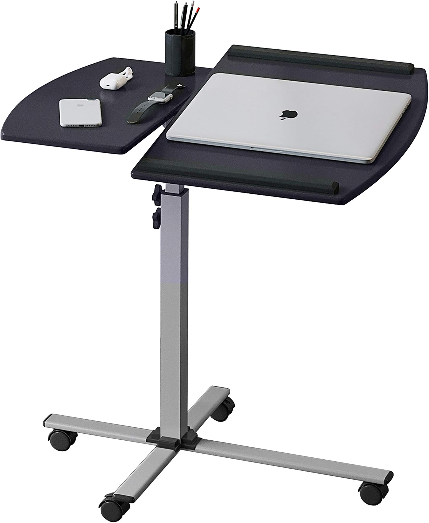 Rolling Adjustable Laptop Cart, Graphite