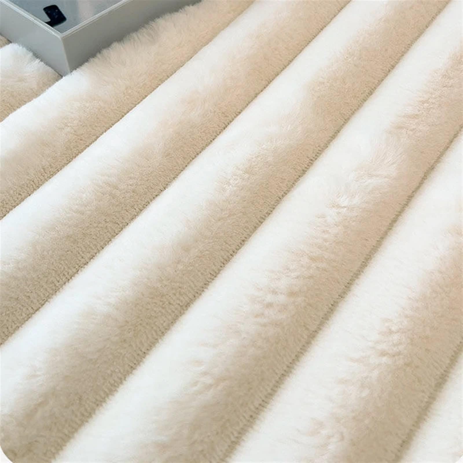 Flauschiges, elastisches Spannbettlaken aus Plüsch, Matratzenschonerbezug, warmes Winter-Korallenfleece, luxuriöses Doppelbett-Bettlaken Bedding Spannbettlaken(Color-1,90x200x30cm 1pc)