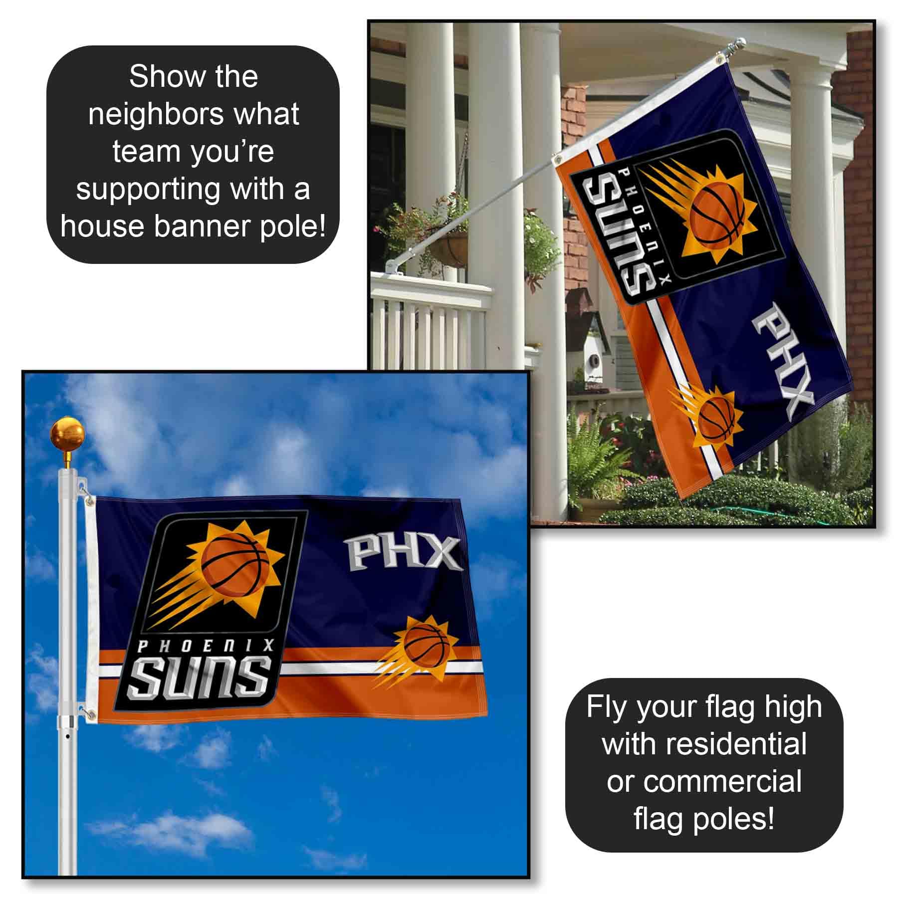 Phoenix Suns Doppelseitige Gartenflagge – 31,8 X 45,7 Cm, Polyester, Offiziell Lizenziert, Mit Aufhängehülse