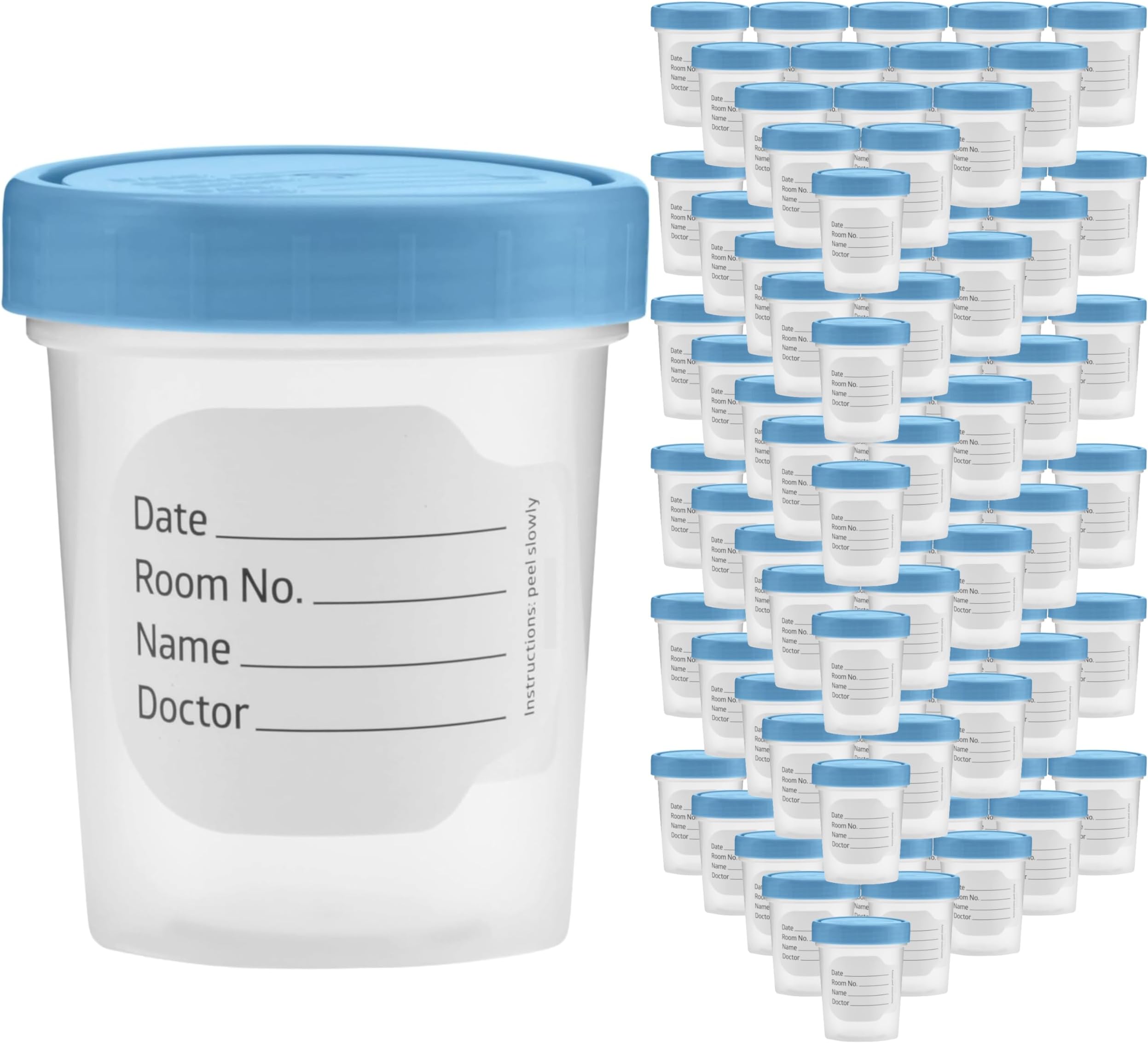 Vakly Specimen Cups 4 oz (Pack of 100) – Clear Non-Sterile Urine Sample Cups with Leak-Proof Screw-On Lids for Medical Sample Collection