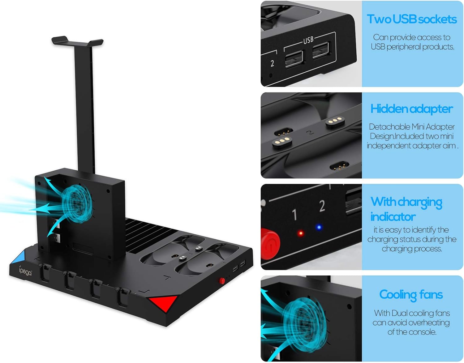 Nеw Dеаl Cooling Charging Dock Compatible with Nintendo Switch Controller and for JoyCons with Cooling Fan, Multifunctional Charging Station Stand for Nintendo Switch and Headphone Storage Accessories Bеѕt Cуbеr Dеаlѕ 🔥 Cooling Charging Dock Compatible with Nintendo Switch Controller and for JoyCons with Cooling Fan, Multifunctional Charging Station Stand for Nintendo Switch and Headphone Storage Accessories