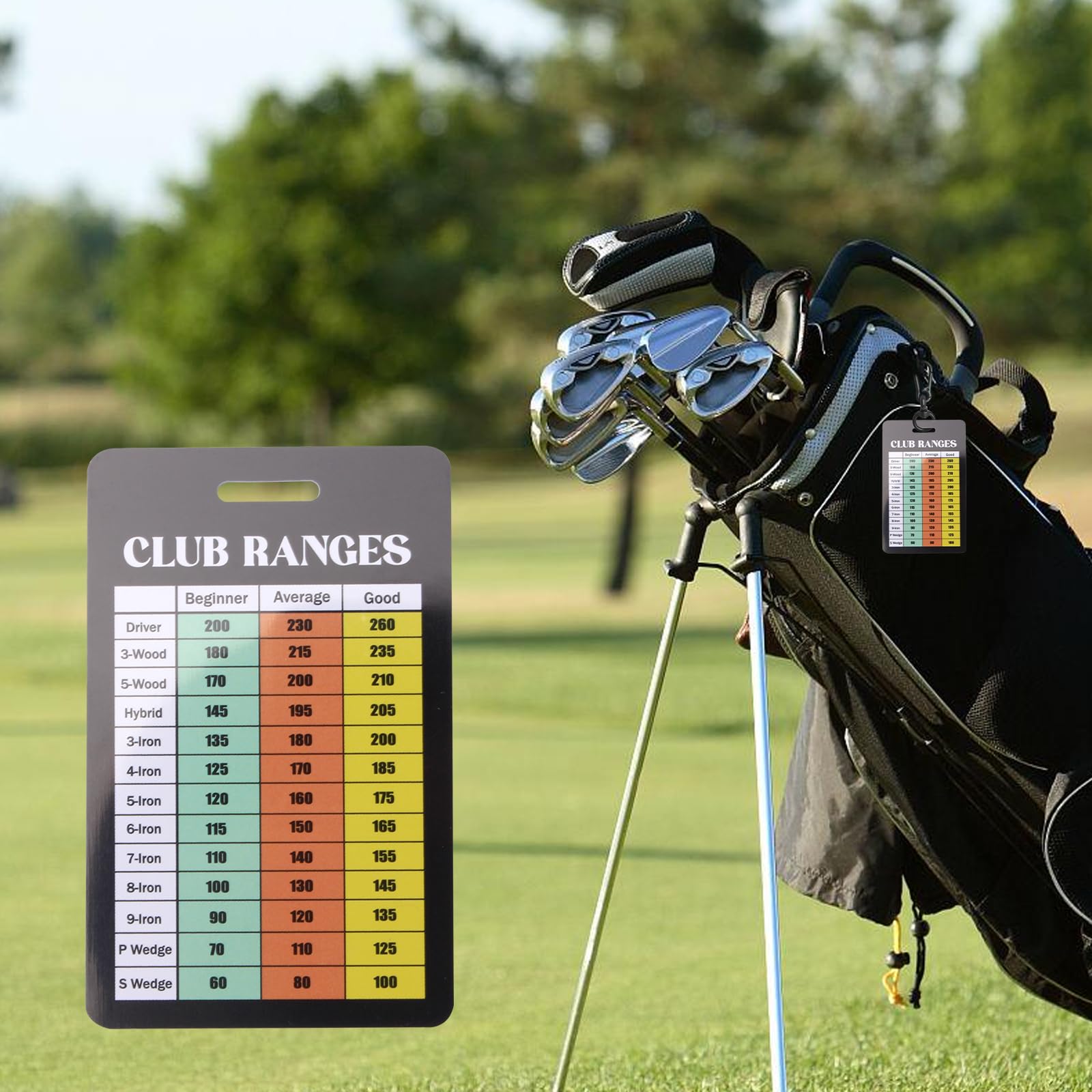 Snapklik.com : Golf Club Range Chart Card, Golf Club Distance And Rules ...