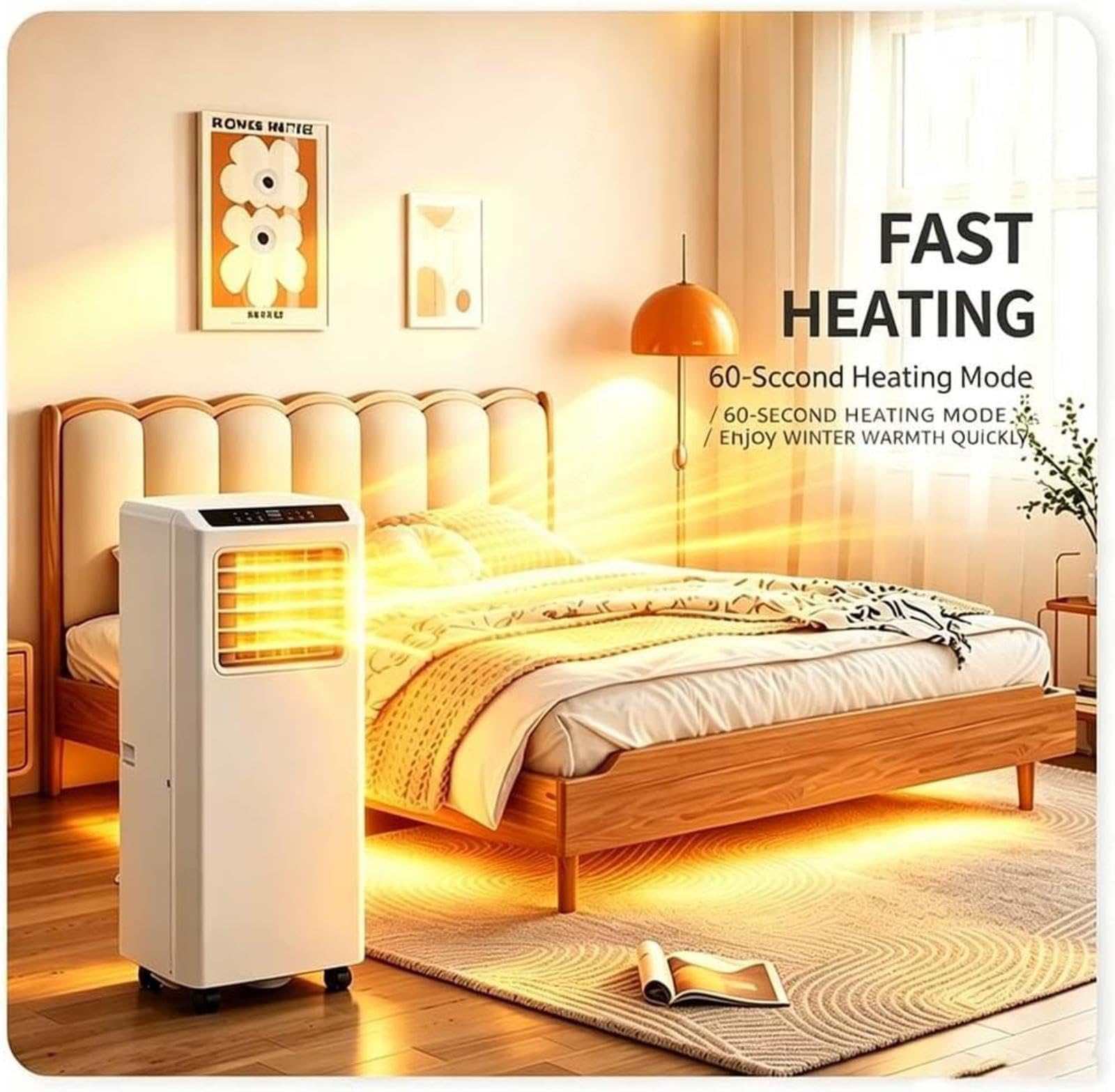 Condizionatore d'Aria Portatile da 12000 Btu, Condizionatore d'Aria Mobile Inverter con Raffreddamento, Deumidificazione E Ventilazione, Telecomando, per Camera da Letto