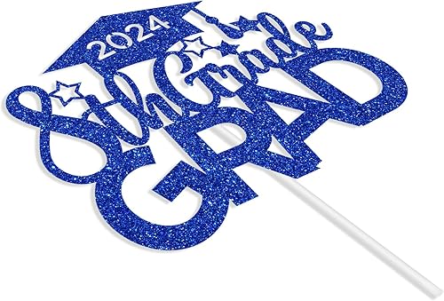 Miniatura 5 de Decoración para tartas de grado 8 grado, directamente fuera de la escuela secundaria, decoraciones para pasteles de fiesta de graduación de clase