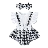 Ropa para bebé recién nacida, mameluco floral con tirantes y mangas con volantes, traje con diadema para primavera y verano, Blanco