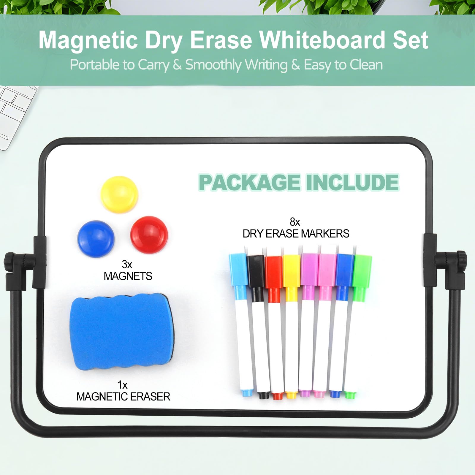 Lavagna Combinata Navaris 60x40cm - Ardesia, Magnetica E Bacheca Puntine Con Effetto Marmo - Foto 5