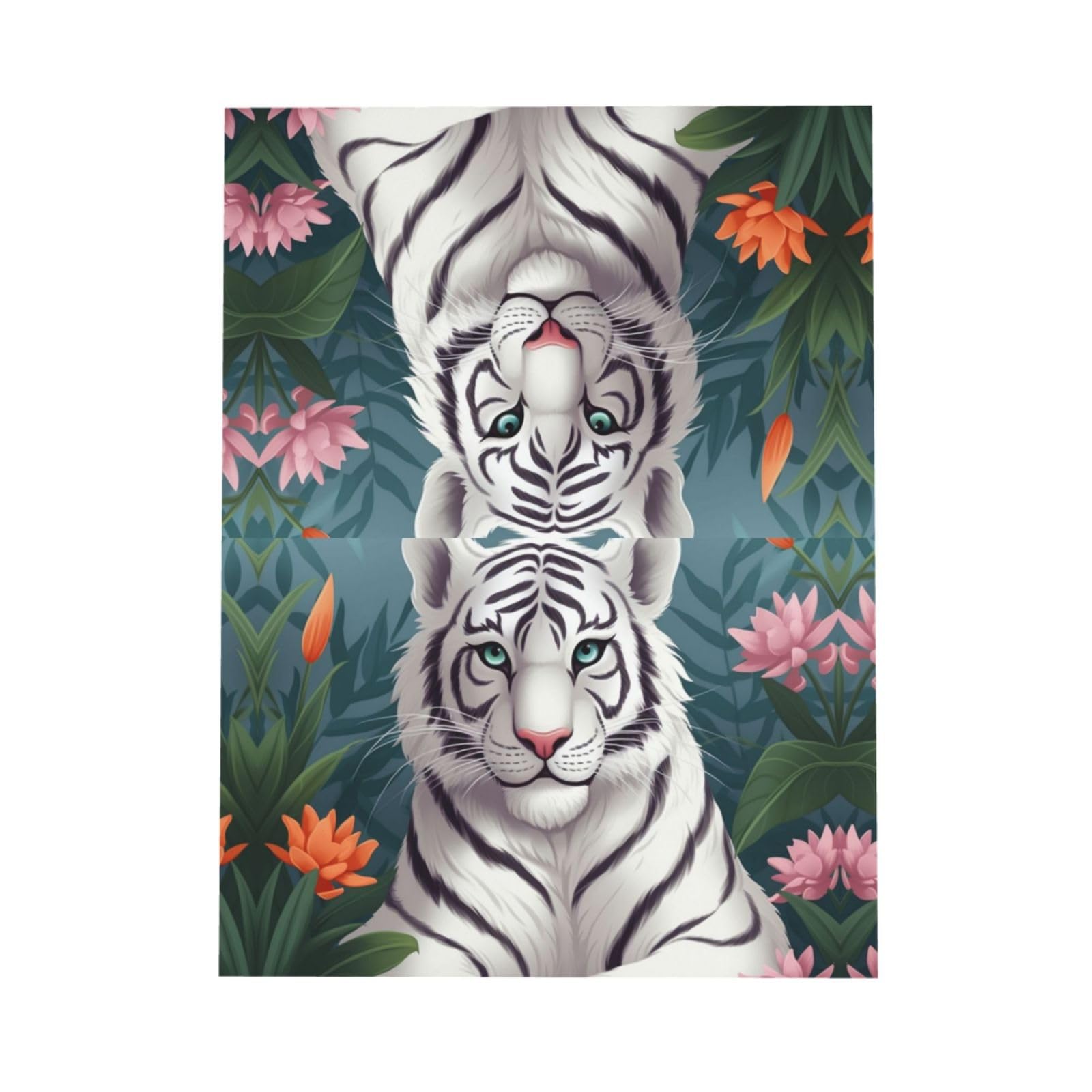 Jolies Cartes De Vœux Tigre Blanc Avec Enveloppes En Forme De