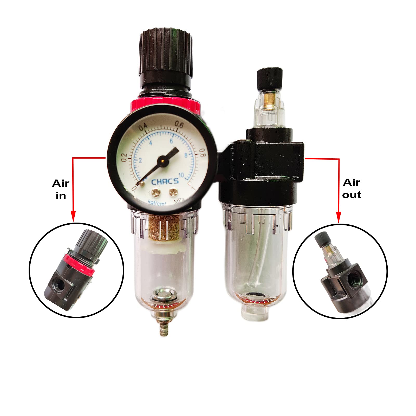 VerRich Air Regulator 1/4 NPT Air Compressor Filter Pressure Regulator