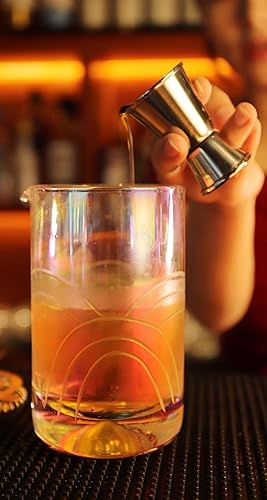 Miniatura 4 de Lexenic Kit de vasos mezcladores de cóctel de 18 onzas, cristal iridiscente y sin costuras, accesorio de camarero para hacer cócteles clásicos como