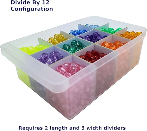 Miniatura 6 de (4 piezas de largo + 4 de ancho). Divisores configurables de cajones grandes compatibles con gabinetes de almacenamiento de plástico IRIS USA (solo