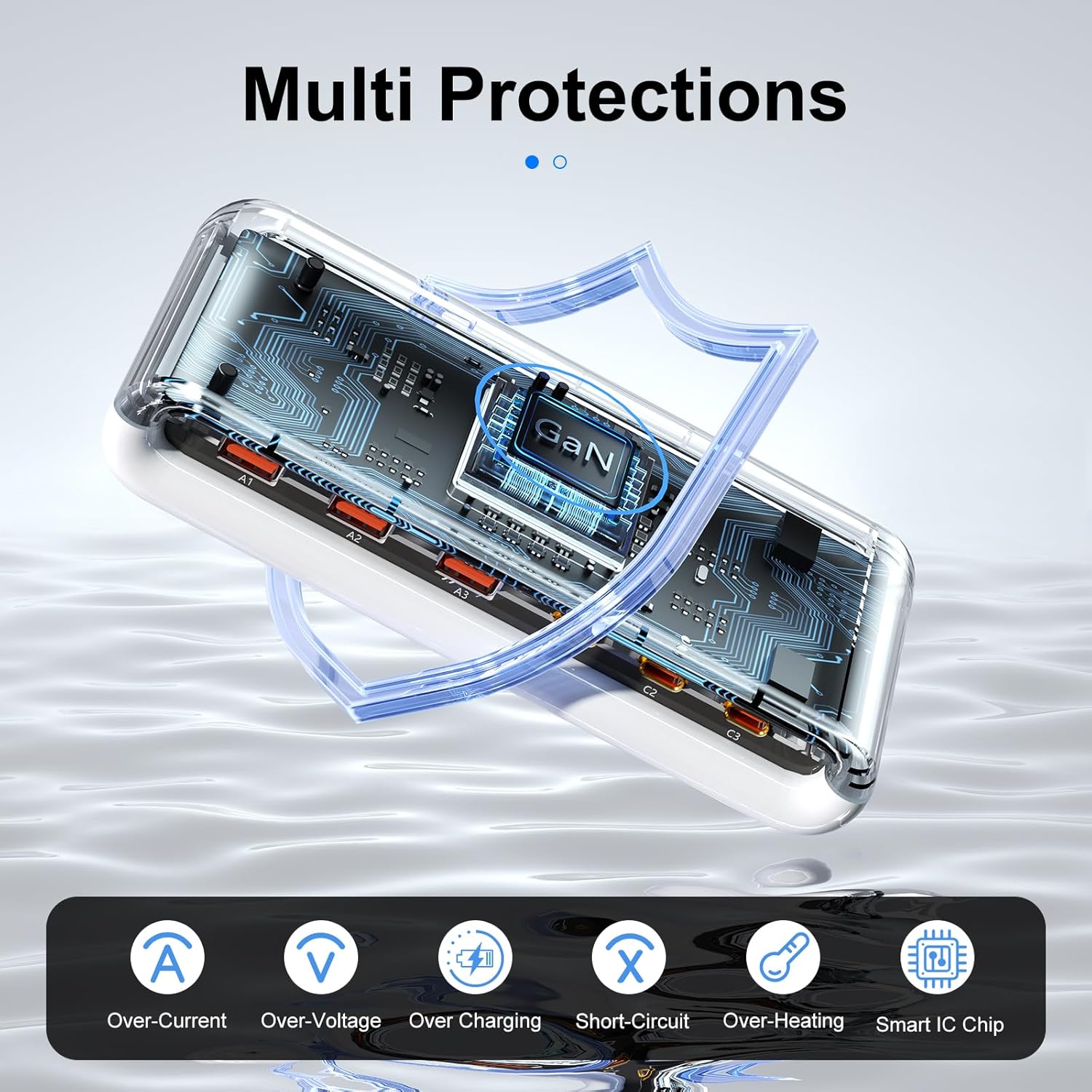 100W USB C Charging Station for Multiple Devices,6 Port USB C Charger Block Fast Charging Dock for iPhone/iPad/Samsung/Pixel/LG, No Wireless Charging - Image 5