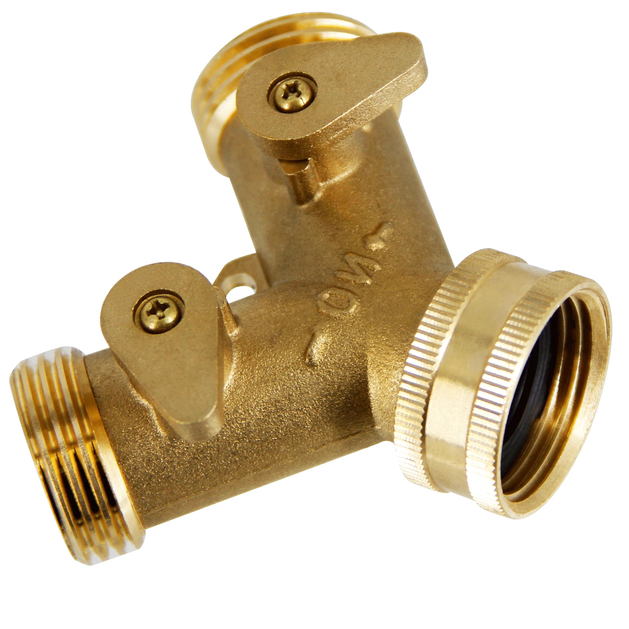 Sdoppiatore Per Tubo Da Giardino In Ottone A 2 Vie – Connettori A Y Da 1,9 Cm – Con Valvole A Sfera Individuali – Confezione 2 Pezzi - 2