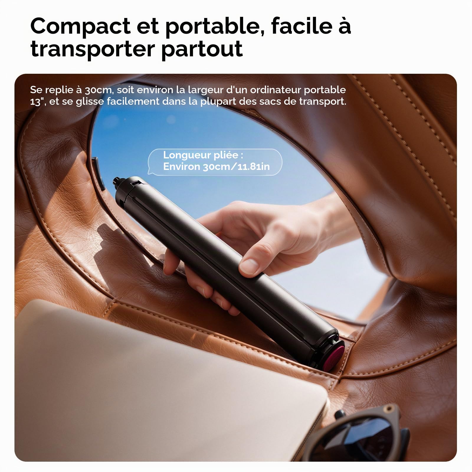 ULANZI TT91 Trépied Invisible pour Selfie Compatible DJI Pocket 3/4 et DJI Osmo 360, trépied Quadruple à Ouverture Automatique, jusqu'à 166 cm, Fixation 1/4" pour Insta360 X5/X4/X3