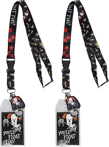 Miniatura 6 de IT Pennywise Clown You'll Float Too! Breakaway - Soporte para tarjetas de identificación con colgante de goma y adhesivo coleccionable