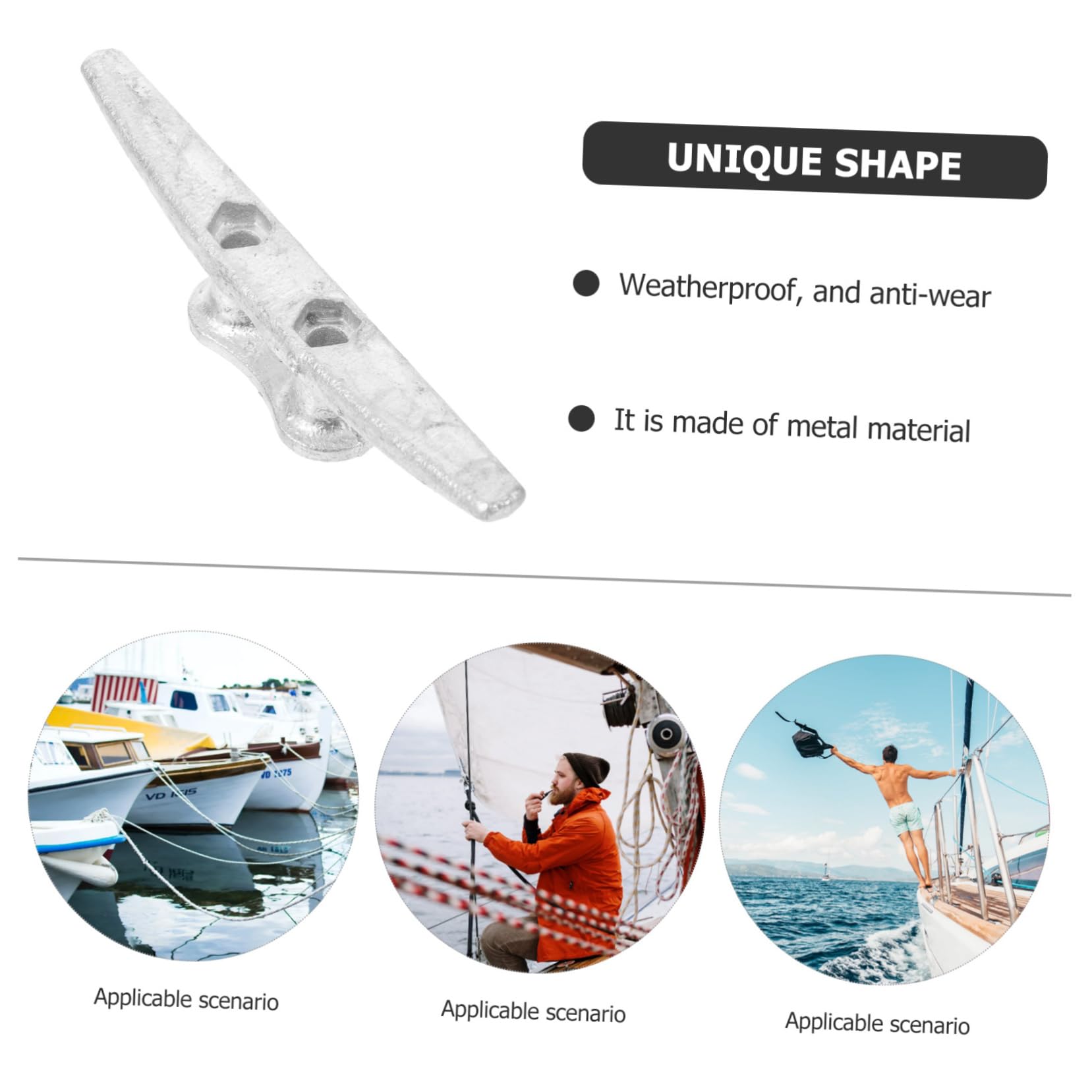 iplusmile Gancio per Metallo Cleat per Ormeggio Resistente e Multifunzionale per Barche Kayak e Decorazioni Nautiche Accessorio per Fissaggio e Spiaggia