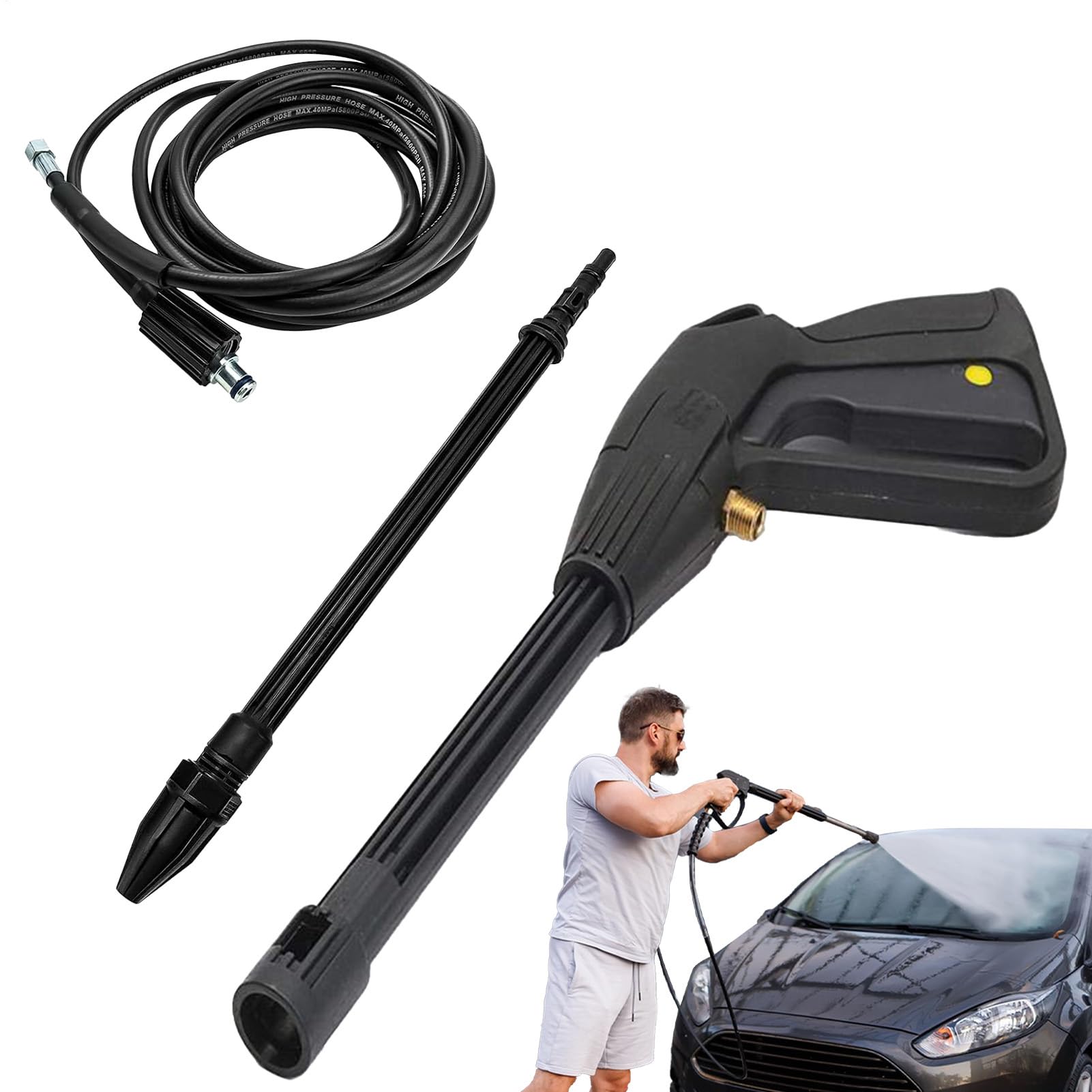 Lanza Para Limpiadora A Presión - Manguera De Jardín Con Hidrolimpiadora | Boquilla De Alta Presión Pistola | Hidrolimpiadora | Kit De Lavado | Pistola Hidrolavadora Con Diseño Ergonómico