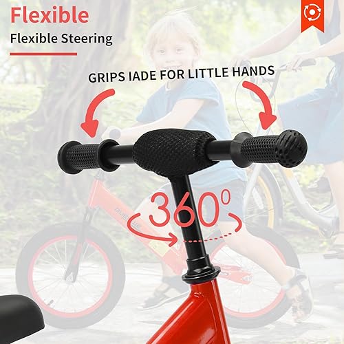 Miniatura 10 de Bueuwe Bicicleta de equilibrio de 16 pulgadas para niños de 4, 5, 6, 7, 8 años, bicicletas sin pedales, bicicleta de entrenamiento para niños