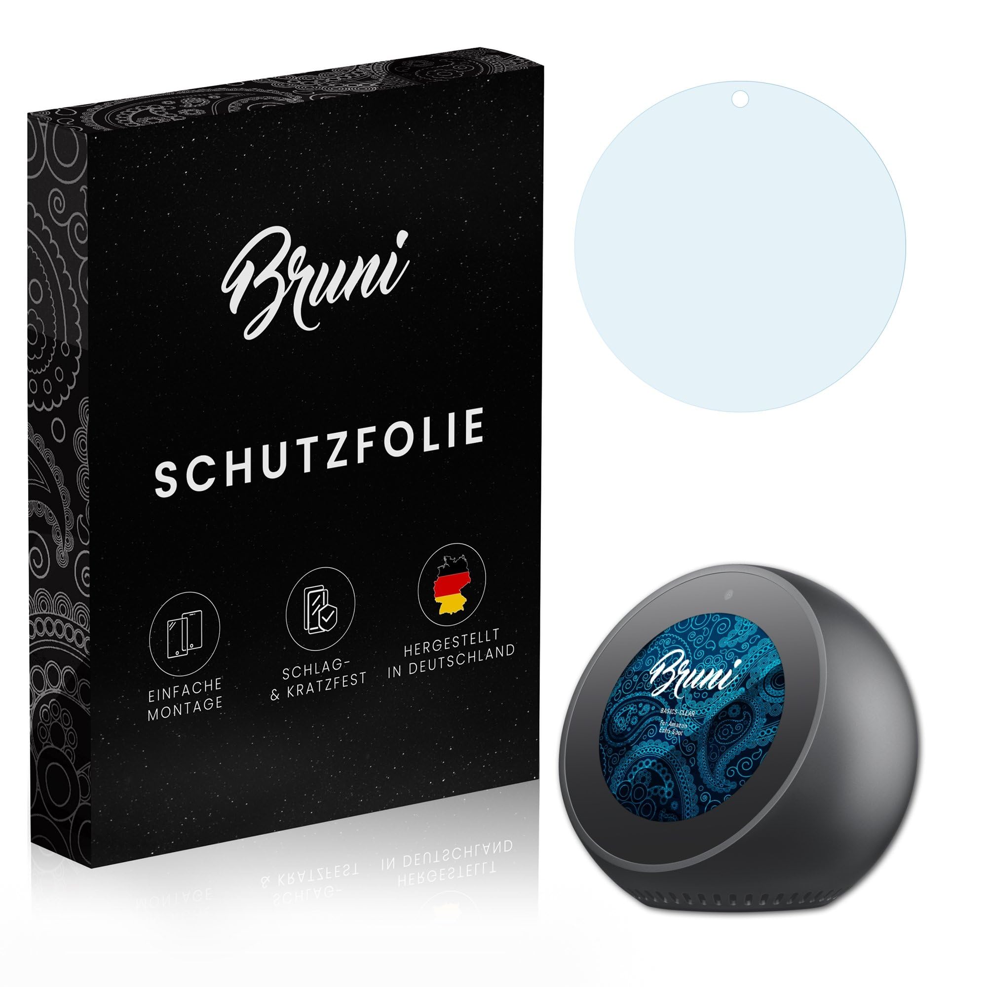 Bruni Screen Protector compatible with Amazn Echó Spot Protector Film, crystal clear Protective Film (2X)