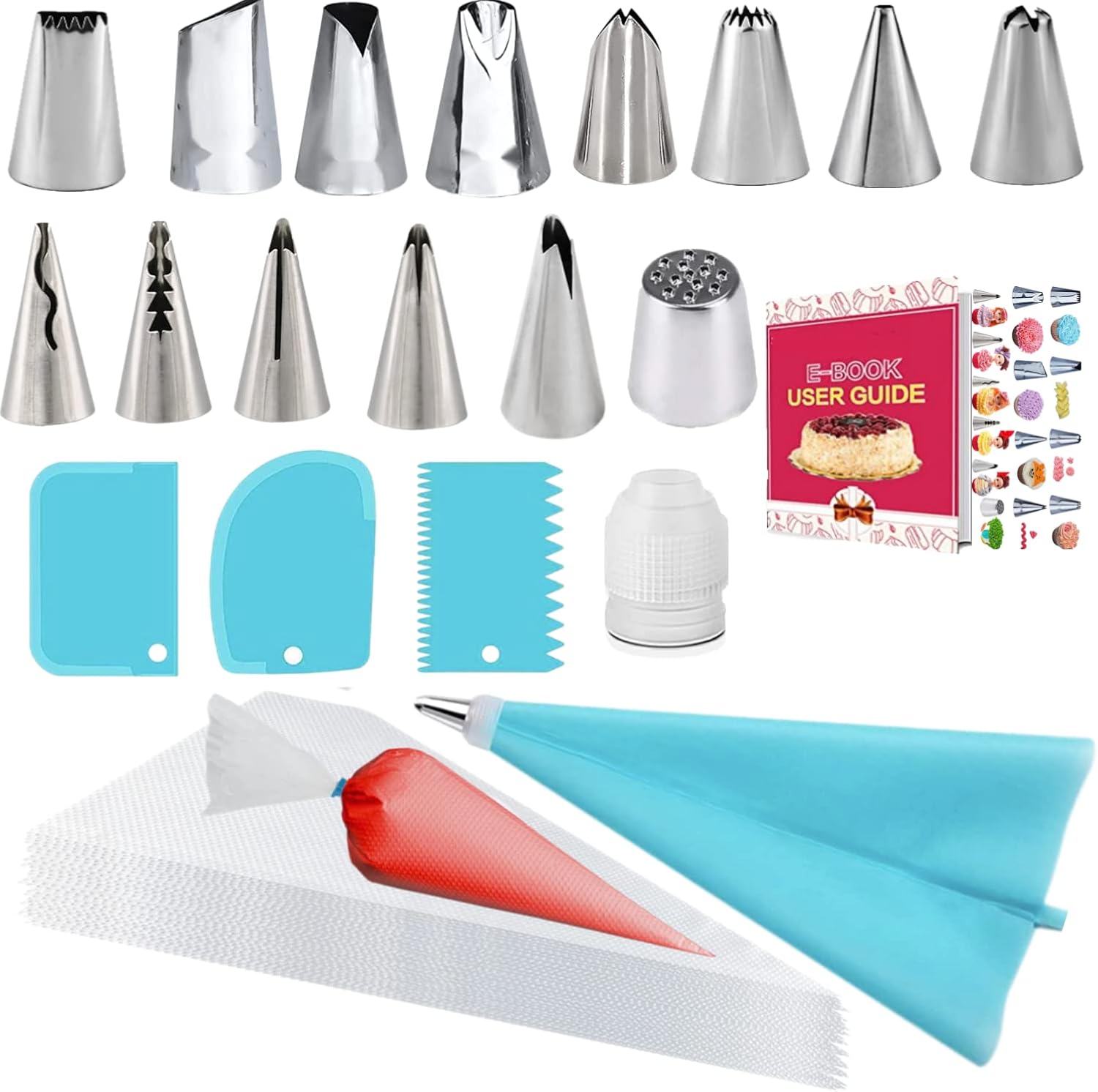 Piping Bags and Tips Set for Beginners, Cake Decorating