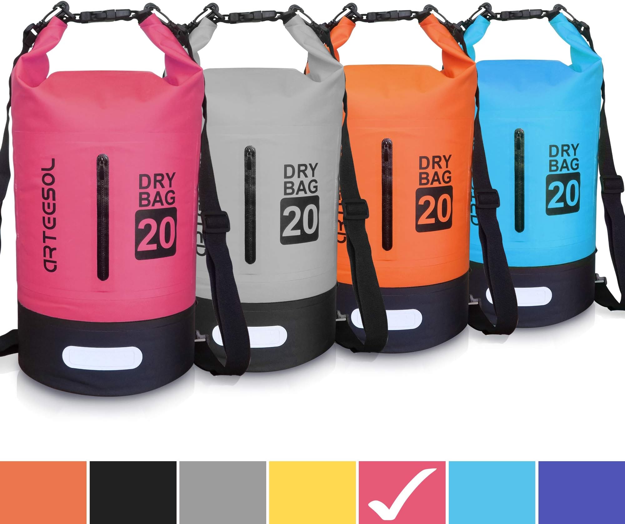 Dry Bag 5L 10L 20L 30L Waterproof Dry Bag/Sack with Phone Pouch Long Adjustable Strap for Kayaking Boat Tour Canoe/Fishing/Rafting/Swimming/Snowboarding