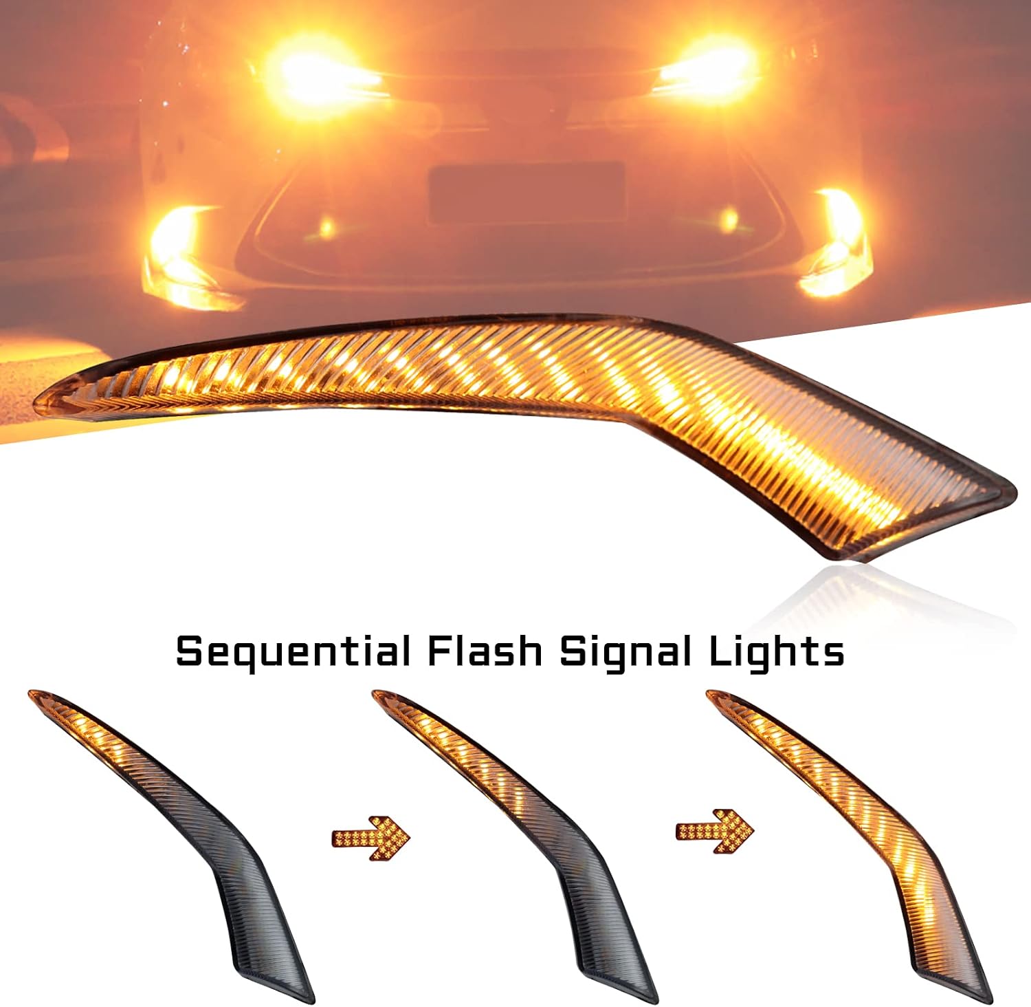 Switchback White/Amber Front Bumper Fog LED Daytime Running Light Sequential Turn Signal Feature Compatible with Toyota Corolla 2021-2023 L LE XLE Hybrid Modular Fog Light Kit