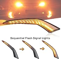 Vista 2 de Luz LED de circulación diurna con señal de giro secuencial Switchback blanca/ámbar para parachoques delantero compatible con Toyota Corolla