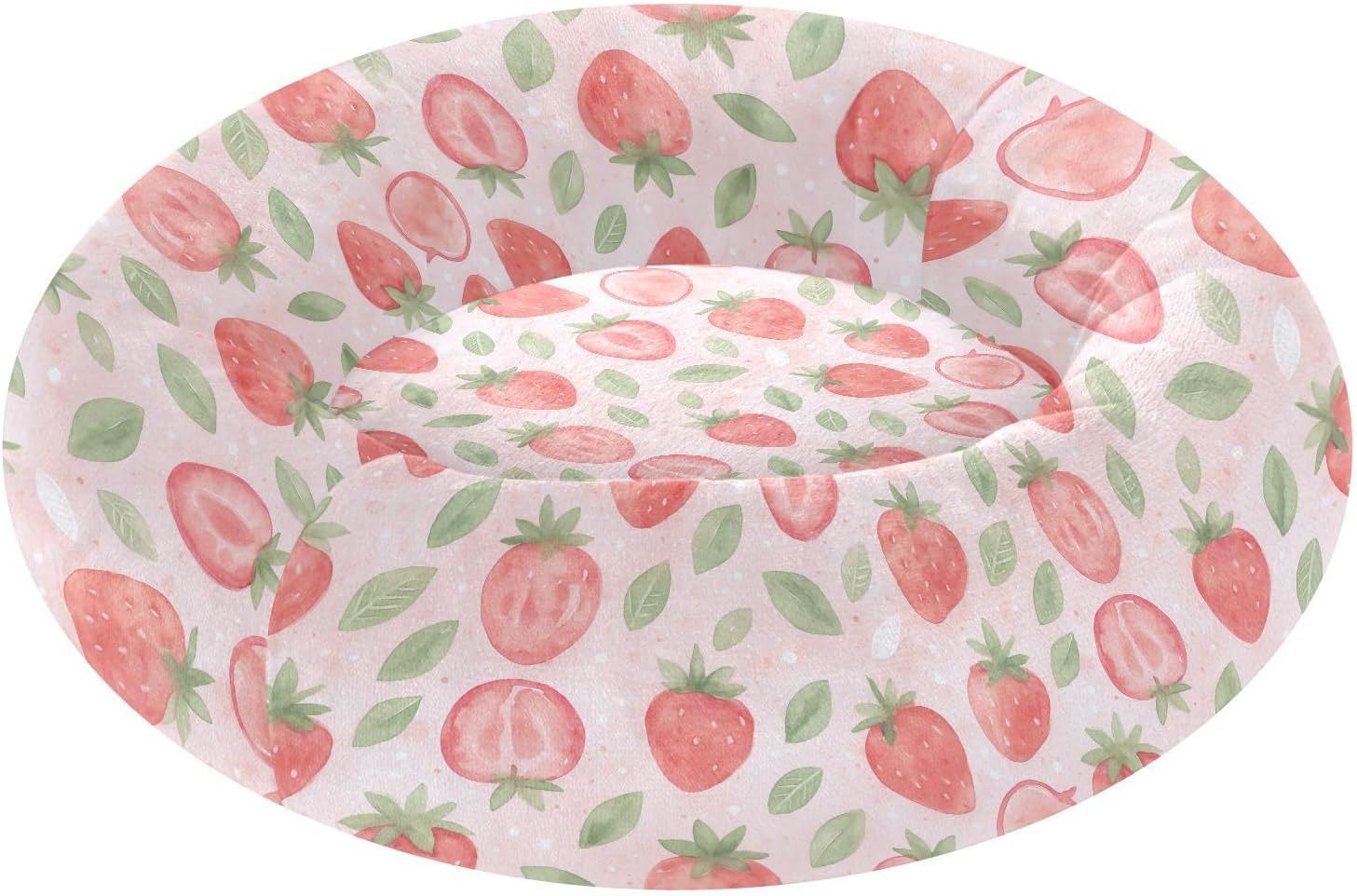 Pet Dog Beds Anti-Slip Fluffy Dog Pillow Bed for Medium Size Pets Supplies M Watercolor Strawberry