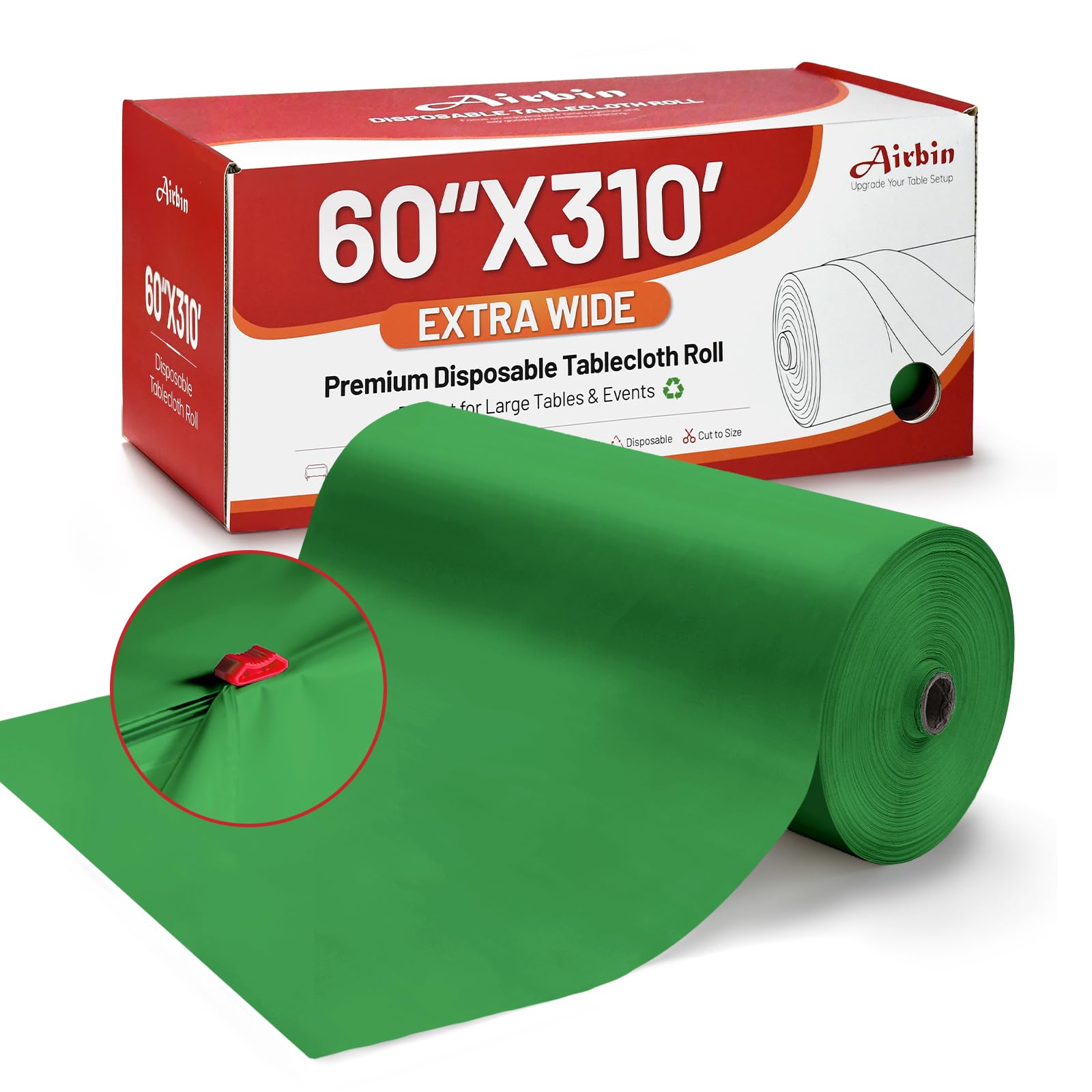 Disposable Tablecloth, Extra Wide 60 In X 310 Ft Plastic Table Cloth Roll