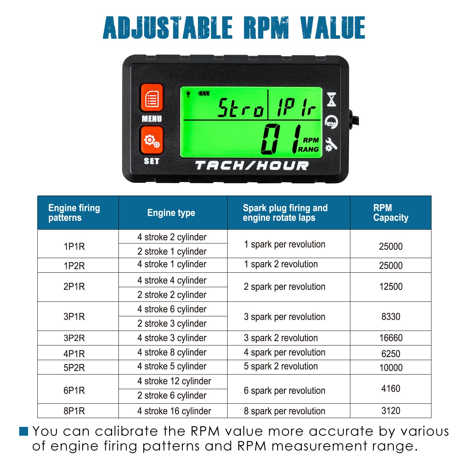 Runleader Compteur D'heures Tachymètre Avec Pince Crocodile RL-HM058J | Rappel D'Entretien Pour Tondeuse,Générateur,Moto,Hors-Bord,Tronçonneuse Etc