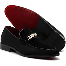 Enzo Romeo Plum05 Mens Dress Loafers Elastic Slip on with Buckle Fashion Shoes