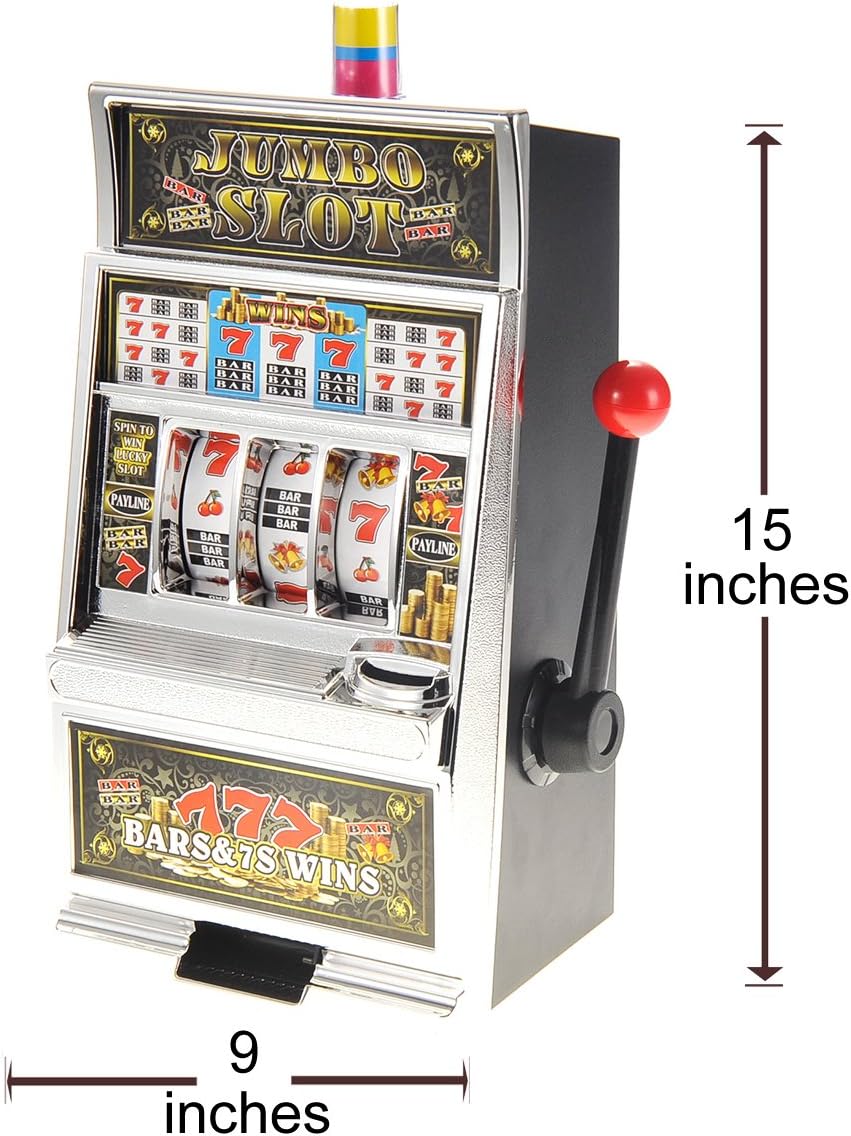Cottontail Large Casino Jumbo Lucky Seven (7) Slot Machine Novelty Coin Bank Change Saver 15" x 9"