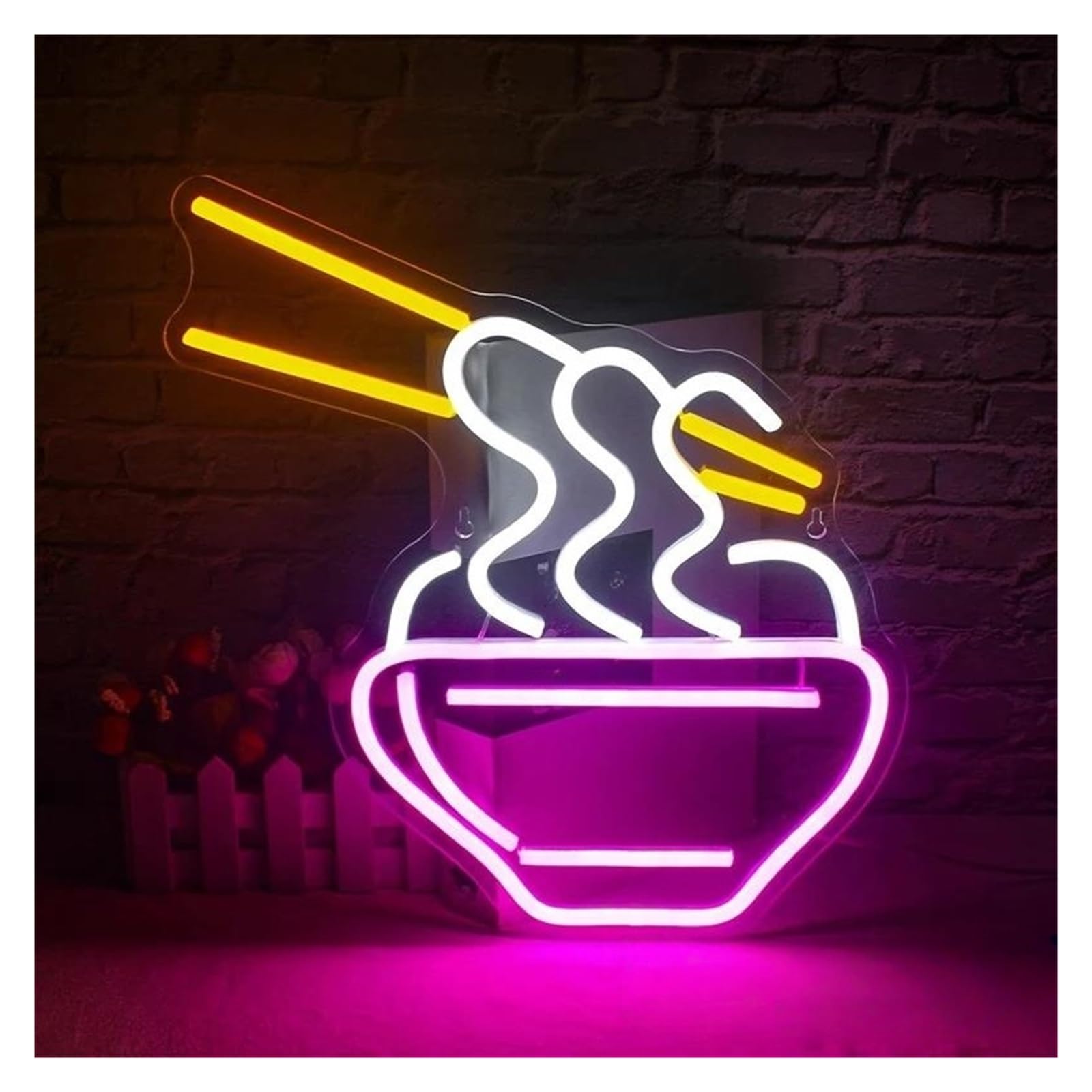 SHOUXI Sign Lamp Handmade Neon Signs USB Powered Ramen Neon Lights Suitable for Bistro Restaurants Store Decor 32cmx34cm