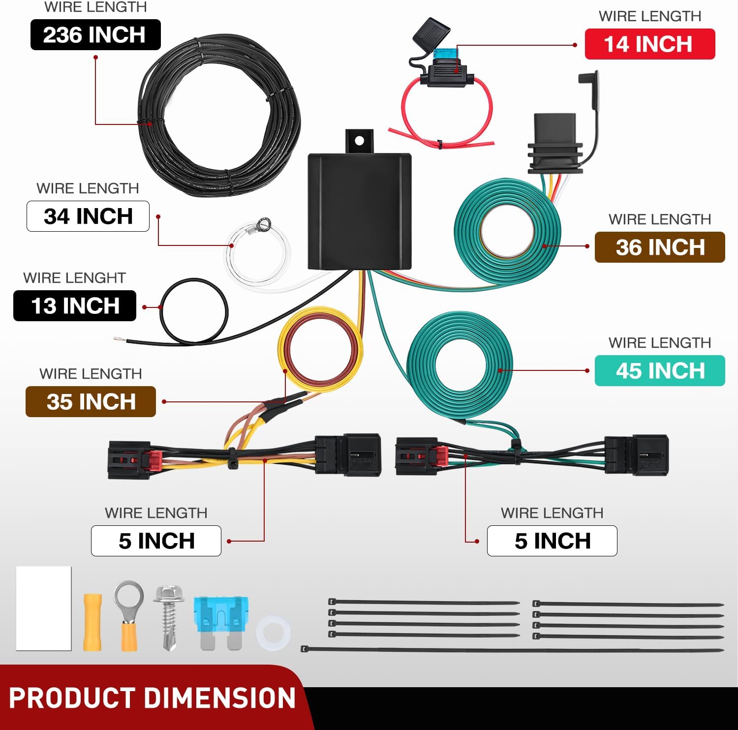 Nilight 4 Pin Trailer Wiring Harness Kit 56403 Vehicle Standard 4 Way Connector Custom for 2018 2019 2020 2021 2023 2024 Volkswagen Tiguan Simple Fit Tow Hitch Accessories