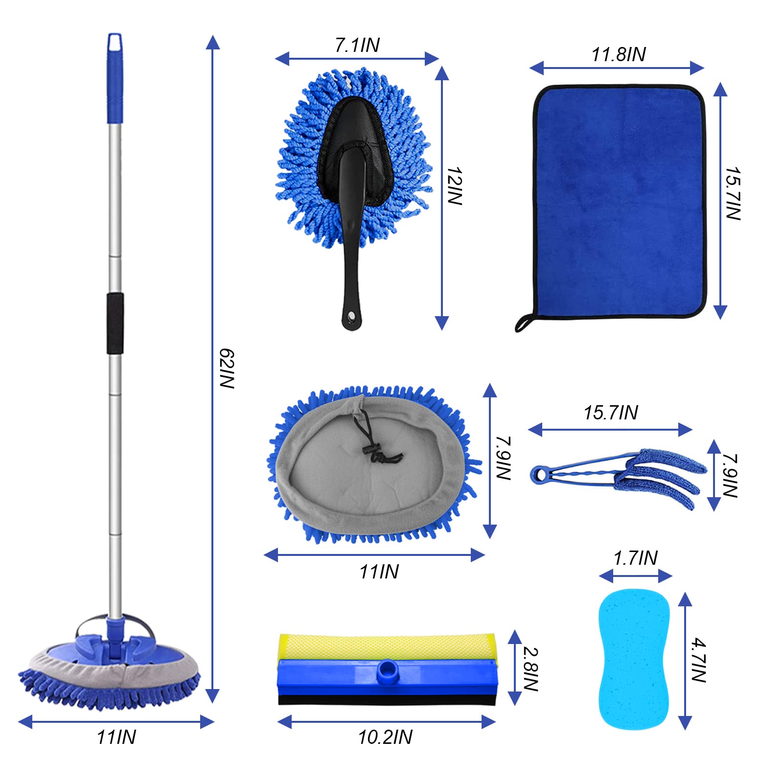 Autowaschanlage Mit Langem Griff, 160 Cm, Weich Für Auto-Wasser-Set