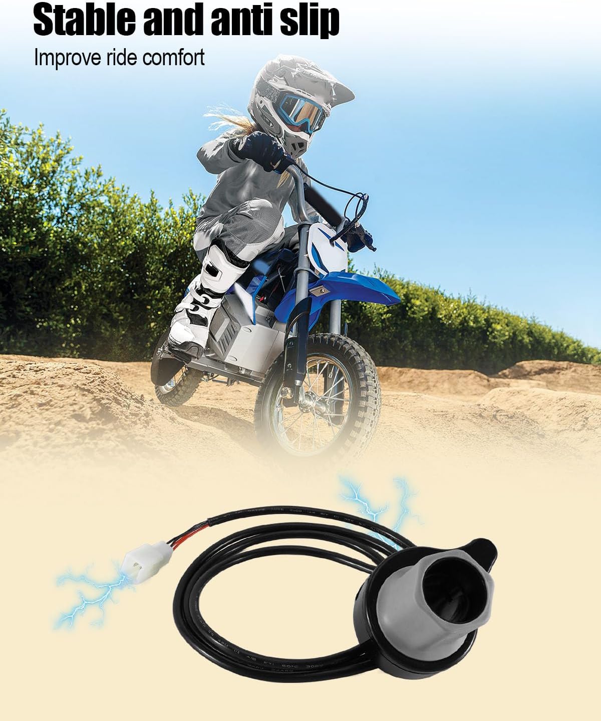 Twist Grip Throttle Kit Fit for Razor E200 E300 MX350 MX400 24V Electric Scooter Control Module, with Handlebar Grips