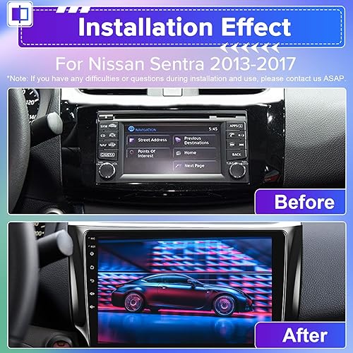 Miniatura 2 de Para Nissan Sentra Radio 2013-2017, reproductor de radio estéreo de coche Android 10, pantalla táctil de 10.1 pulgadas, receptor de audio para