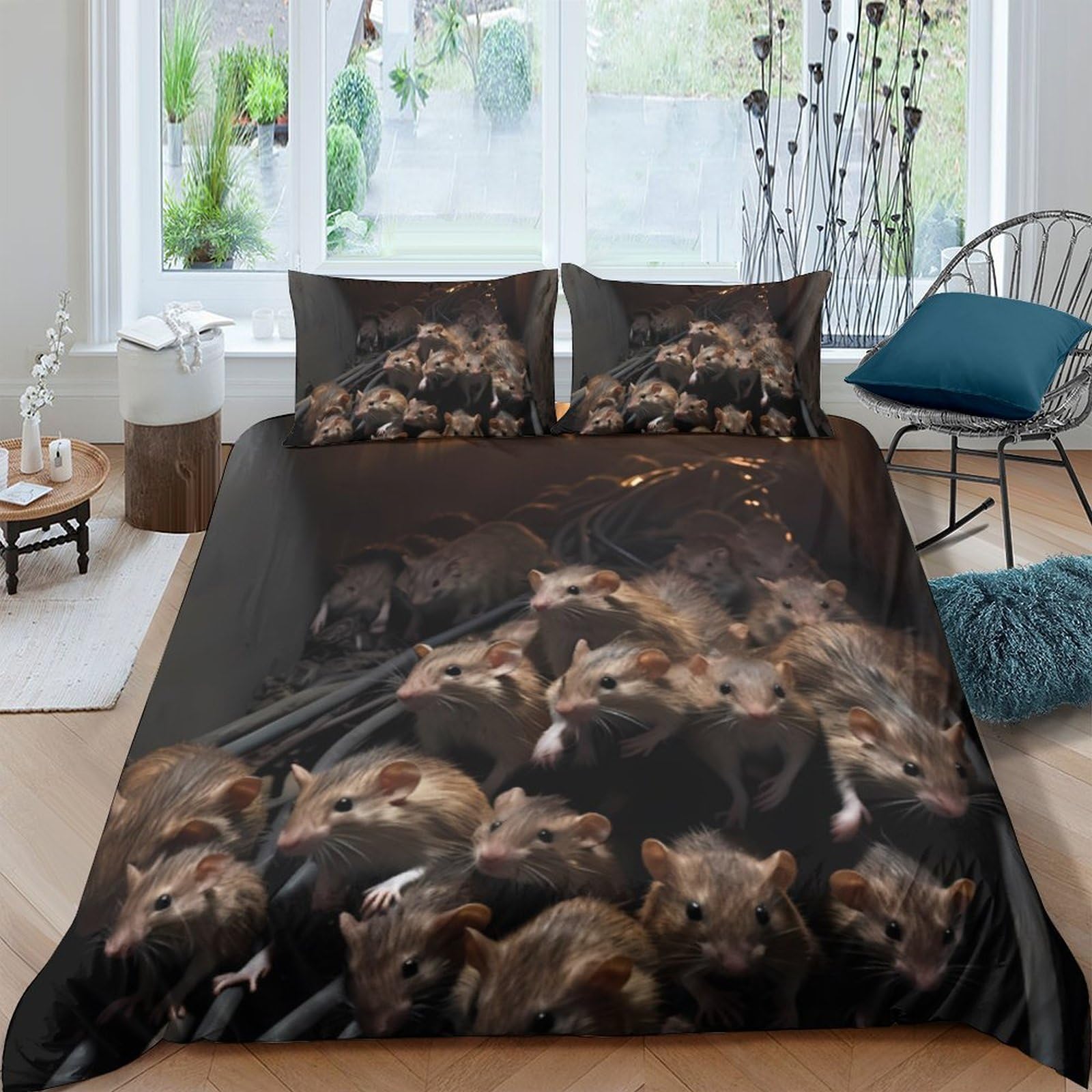 Ctjqhvkz Style-5 3D Printed Wolf Pack Fitted Sheet Microfiber Soft Breathable Forest Night Bed Sheet For Bedroom Dorm Decor Protection Single（135X200cm）