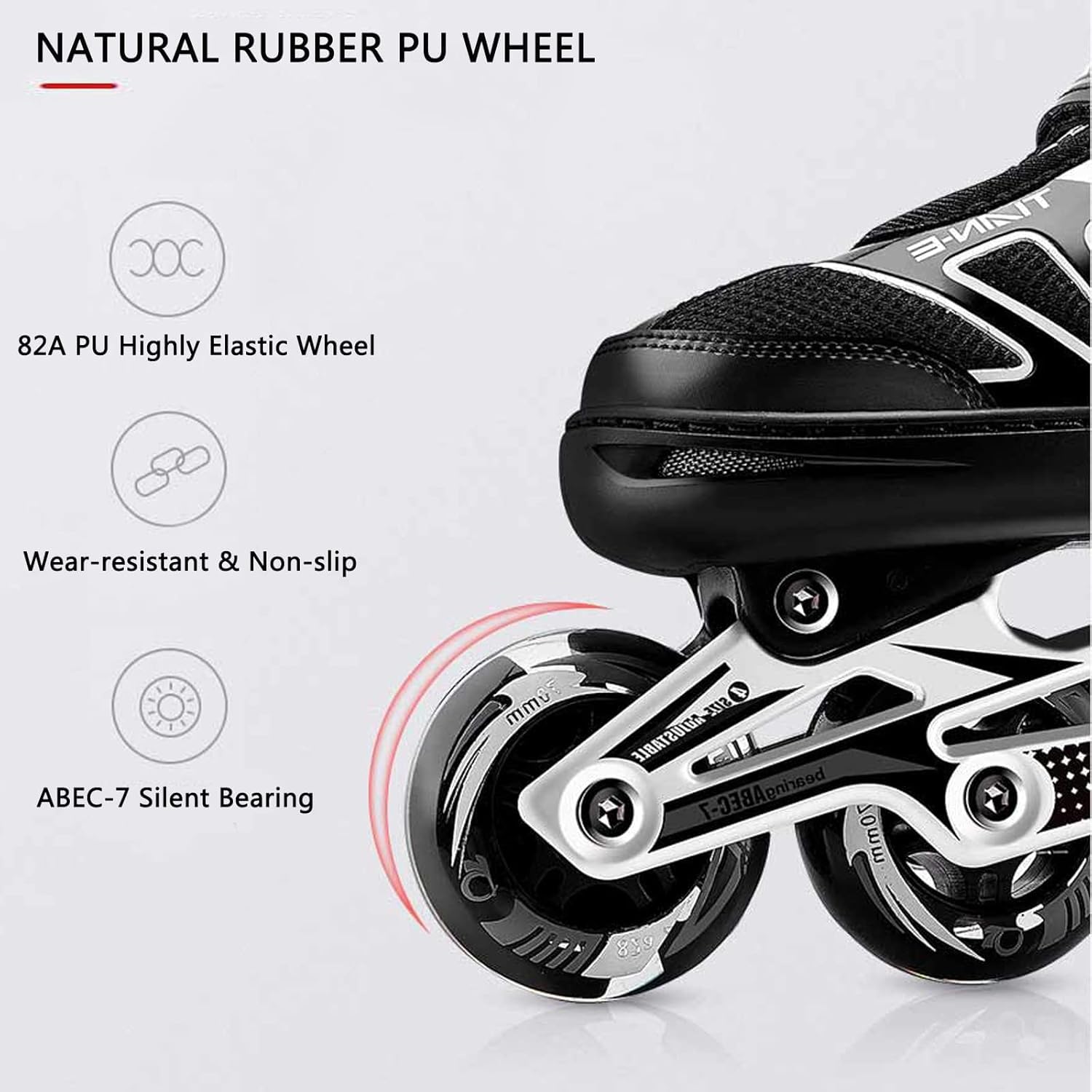 Patines En Línea Ajustables De 4 Tamaños para Adultos Y Niños con 8 Ruedas Iluminadas, Patines Ilie para Niños Y Niñas con Rodamientos Silenciosos ABEC-7, Patines Transpirables para Adultos