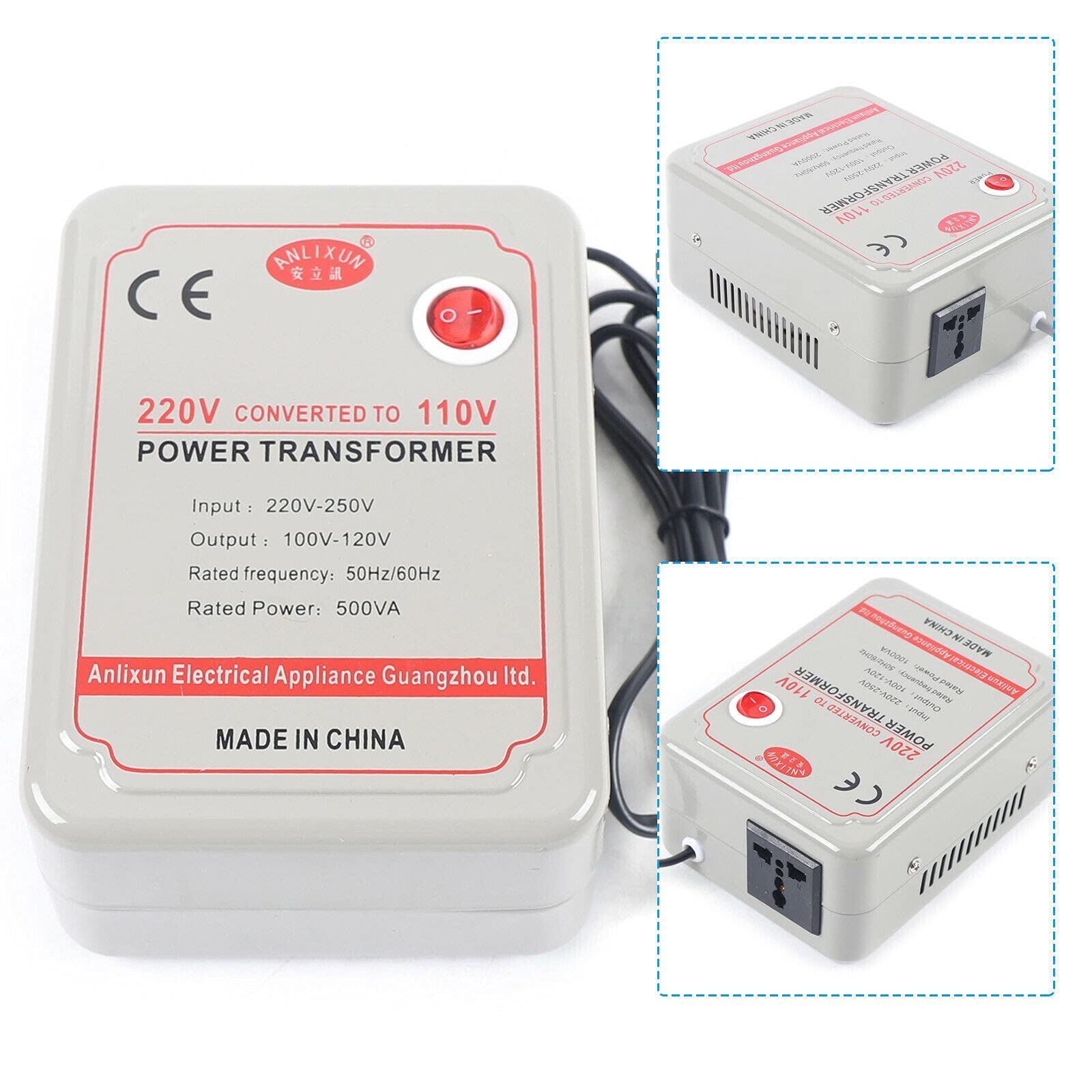 220-250 V a 100-120 V Transformador Transformador Convertidor Convertidor Convertidor, Diseñado para Electrodomésticos con un voltaje de 220 V-250 V (2000 W)