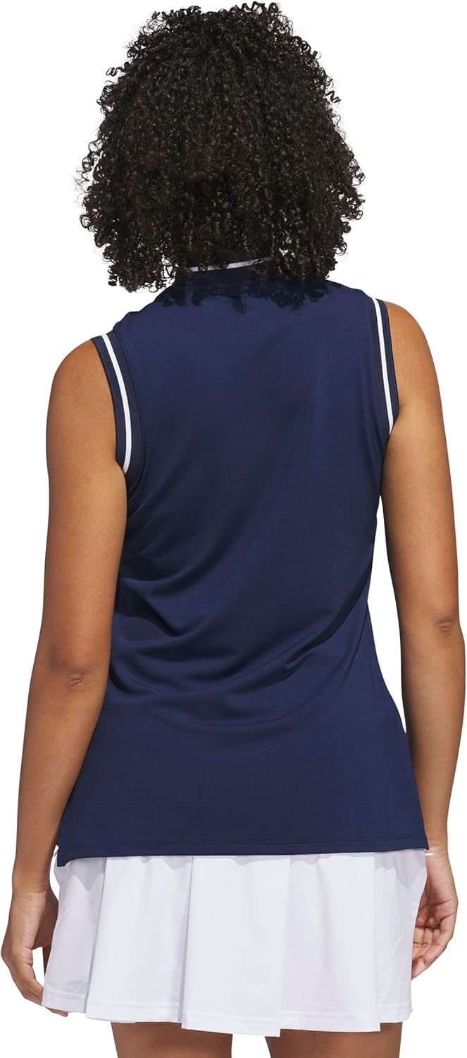 adidas Womens Ultimate365 Quarter-Zip Sleeveless Polo Shirt - Image 2