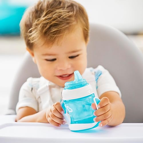 Miniatura 3 de Munchkin® Gentle™ Transition Sippy Trainer - Tazón de 4 onzas, paquete de 2, cuencos de succión azules y Stay Put™ para bebés y niños pequeños,