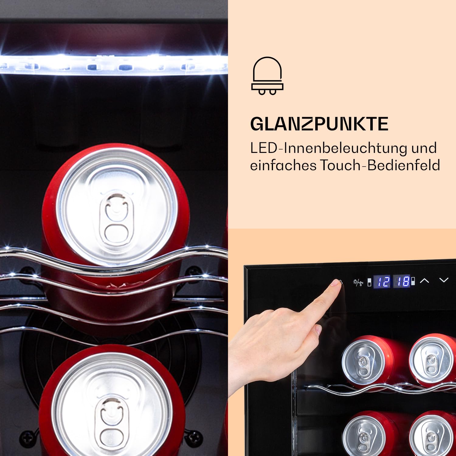 Klarstein Weinkühlschrank 27 Flaschen 2 Kühlzonen Kompressor