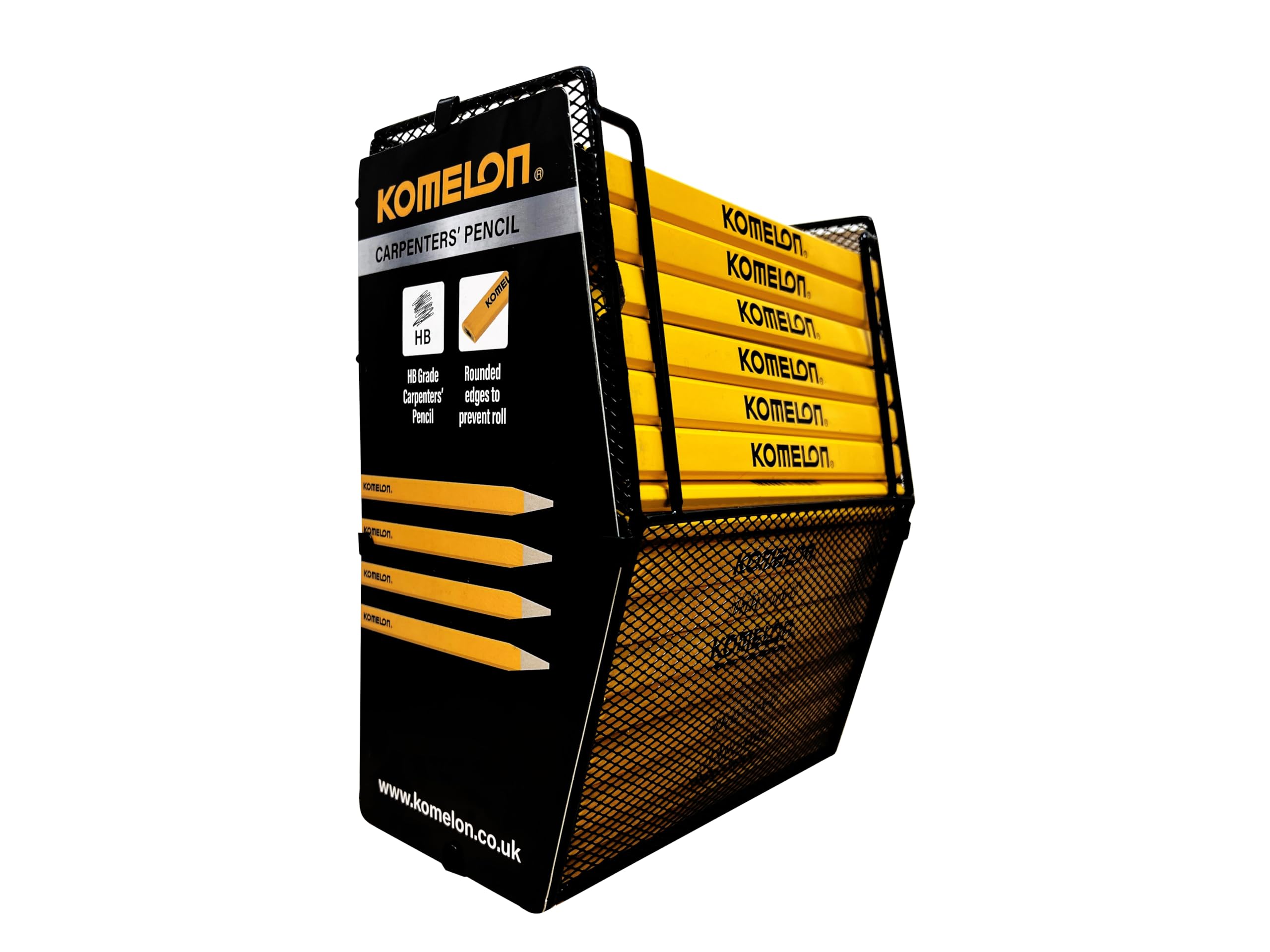 Komelon HB Carpenter's Pencils Display of 200, perfect for drawing saw lines, drill points etc, onto wood.