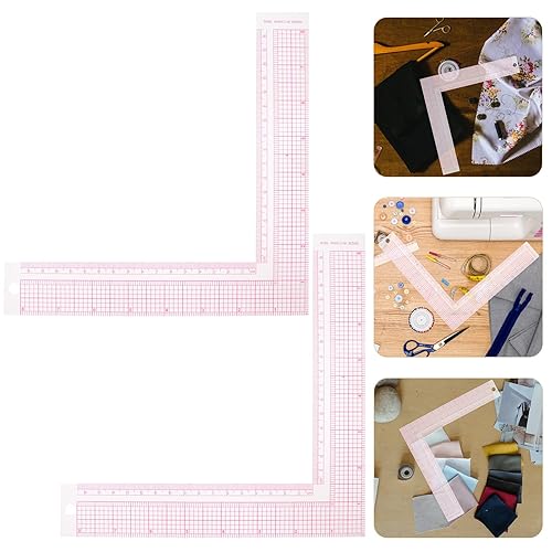 Miniatura 6 de Ciieeo 2 reglas de costura de plástico reglas curvas cuadradas medida de costura reglas de medida herramienta de manualidades para patrón de ropa