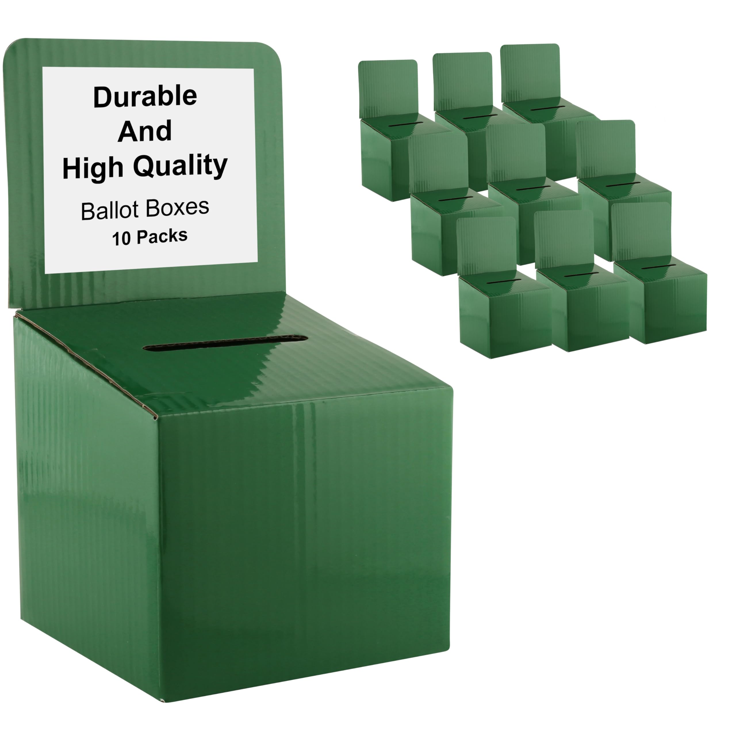 Raffle Ticket Donation Collection Ballot Box Reusable Sturdy thick Cardboard with Slot comment Suggestion Box With Removable Header 6H x 6W x 6D,